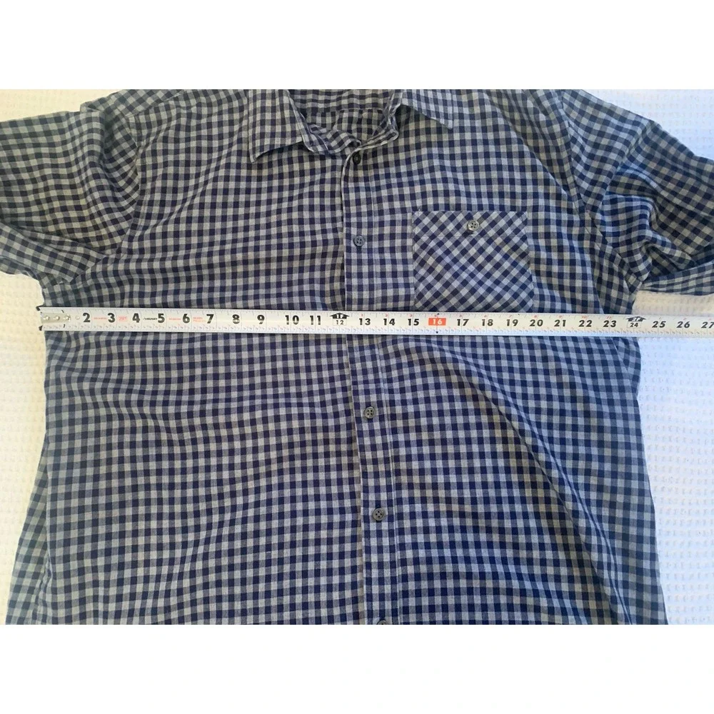 Banana Republic Shirt Mens XL Gray Blue‎ Standard Fit Long Sleeve Button